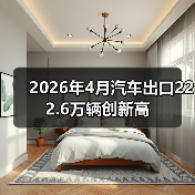 2026年4月汽车出口222.6万辆创新高